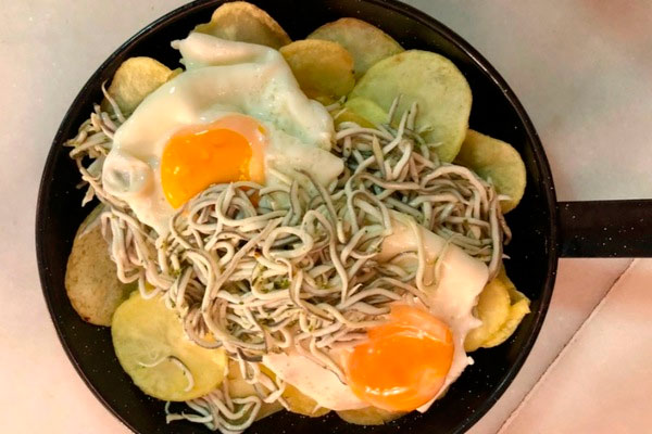 Restaurante El Patio | Restaurante en Las Rozas | Sartén de huevos rotos con patatas y jamón ibérico